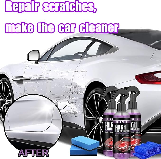 3 in 1 High Protection Quick Car Coating Spray, High Protection 3 in 1 Spray, High Protection Quick Coating Spray for Cars (3PCS)